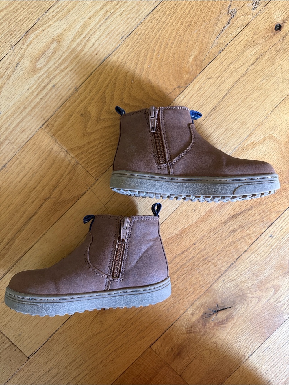 Cat & Jack Brown Kids Ankle Boots with Side Zipper